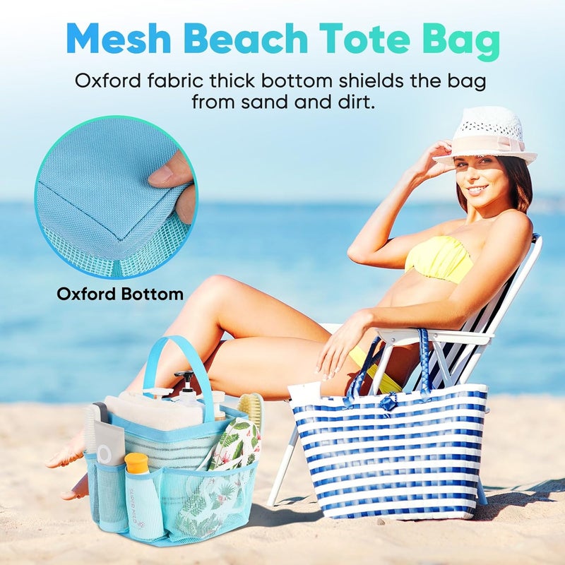 EUDELE 2 Pack Mesh Shower Caddy Portable for College Dorm Room Essentials, Shower Caddy Dorm with 8-Pocket Large Capacity,Shower Bag for Beach,Swimming,Gym - Image 5